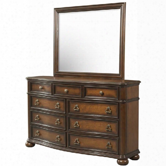 Picket House Furnishings Pentos Dresser And Mirror Set In Chestnut