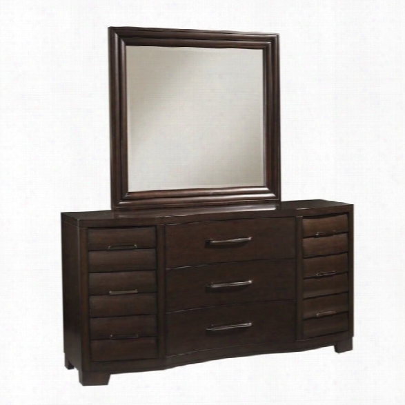 Pulaski Tangerine 330 9 Drawer Triple Dresser And Mirror Set In Sable