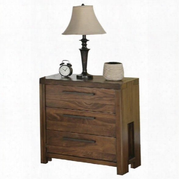 Riverside Furniture Terra Vista Three Drawer Nightstand In Casual Walnut