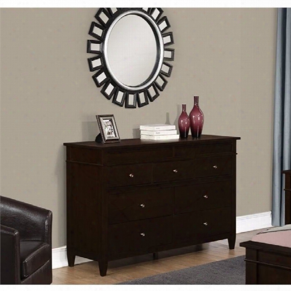 Simpli Home Carlton Bedroom Dresser In Tobacco Brown