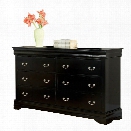 Furniture of America Easley 6 Drawer Dresser in Black