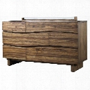 Modus Ocean 6 Drawer Solid Wood Dresser in Natural Sengon