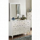 NE Kids Pulse 6 Drawer Dresser And Mirror in White