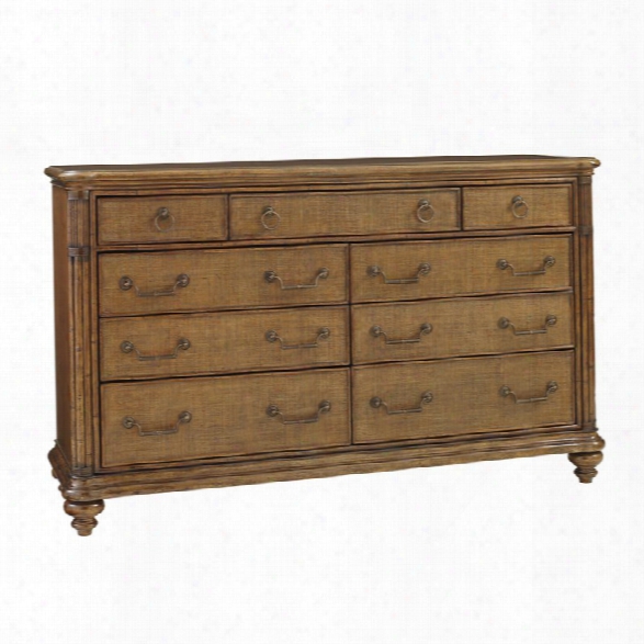 Tommy Bahama Bali Hai Costa Sera 9 Drawer Dresser In Warm Brown