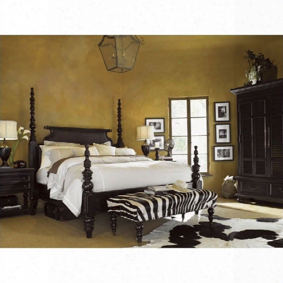 Tommy Bahama Home Kingstown Sovereign Wood Poster Bed 5 Piece Bedroom Set In Tamarind