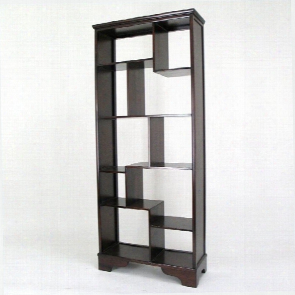 Wayborn Basswood Vertical Asiian Storage Shelves In Dark Brown