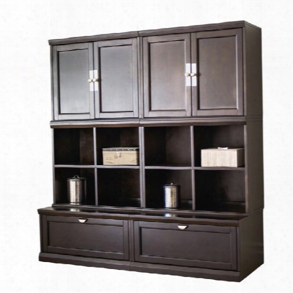 Abbyson Living Nadia 6 Piece Zayneular Bookase Wall In Espresso