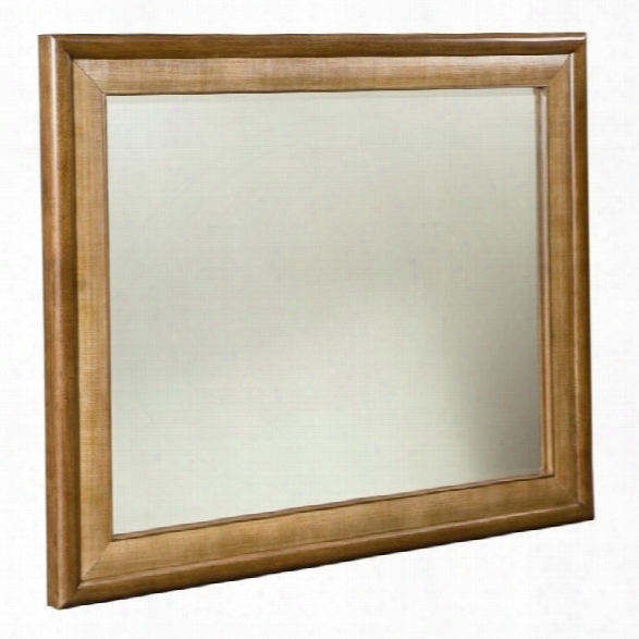 American Drew Grove Point Landscape Mirror In Warm Khaki