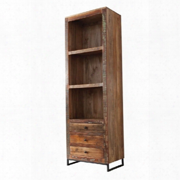 Coaster 3 Drawer 3 Shelf Bookcase In Reclaimed Wood