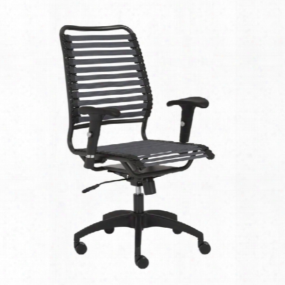 Eurostyle Baba Flat High Back Office Chair In Dark Gray