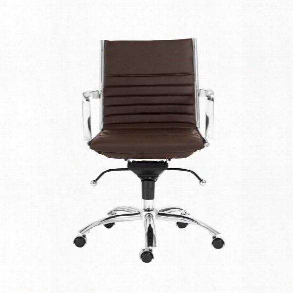 Eurostyle Dirk Low Back Office Chair In Brown/chrome