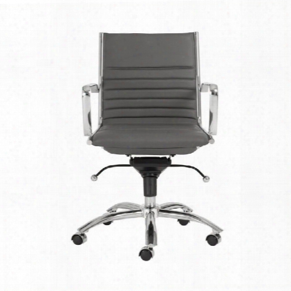 Eurostyle Dirk Low Back Office Chair In Gray/chrome