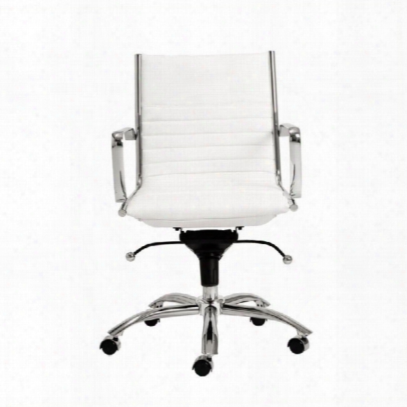 Eurostyle Dirk Low Back Office Chair In White/chrome