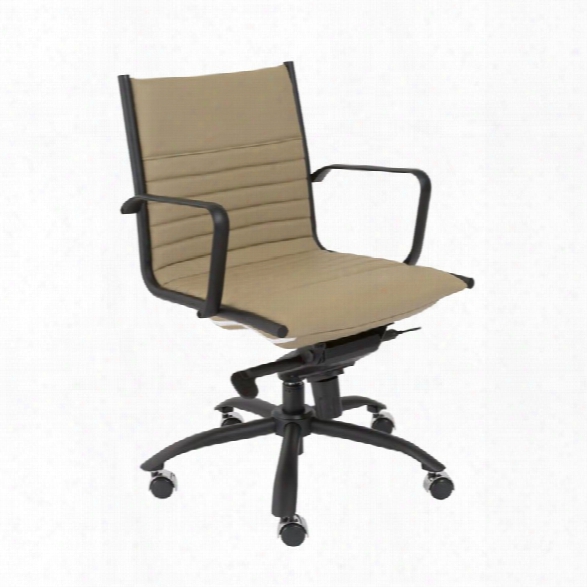 Eurostyle Dirk Powder Coated Low Back Office Chair In Taupe