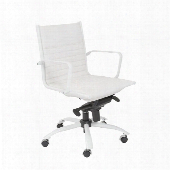 Eurostyle Dirk Powder Coated Low Back Office Chair In White