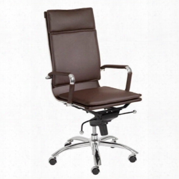 Eurostyle Gunar Pro High Back Office Chair In Brown/chrome