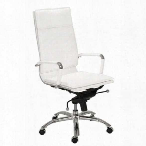 Eurostyle Gunar Pro High Back Office Chair In White/chrome