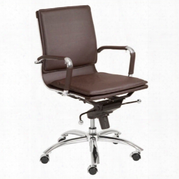 Eurostyle Gunar Pro Low Back Office Chair In Brown/chrome