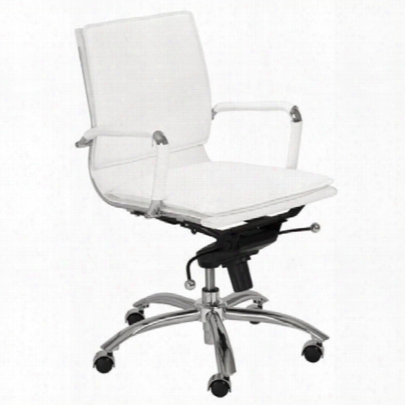Eurostyle Gunar Pro Low Back Office Chair In White/chrome