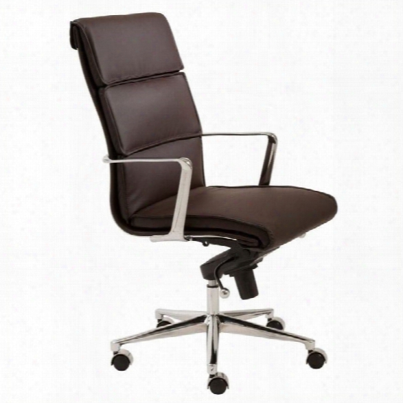 Eurostyle Leif High Back Office Chair In Brown/chrome