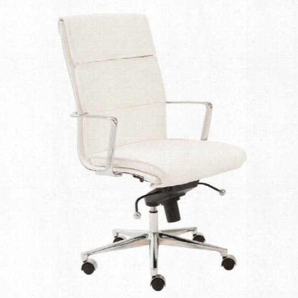Eurostyle Leif High Back Office Chair In White/chrome