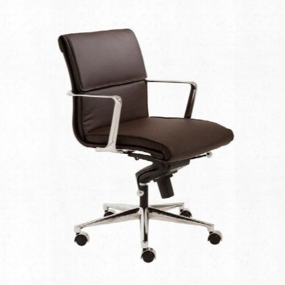 Eurostyle Leif Low Back Office Chair In Brown/chrome