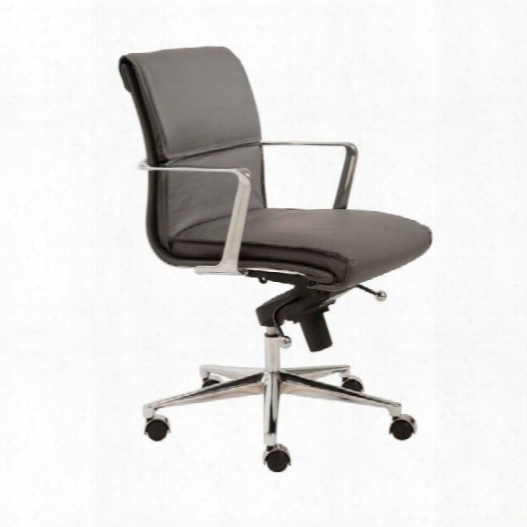 Eurostyle Leif Low Back Office Chair In Gray/chrome