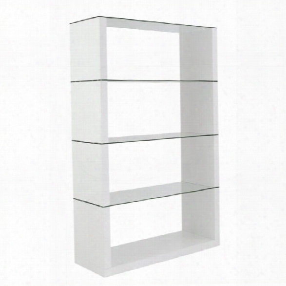 Eurostyle Lennox Shelving Unit Glass In White