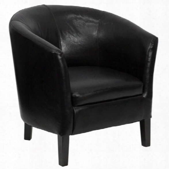 Flash Furniture Barrel Shapeed Guest Chair In Black