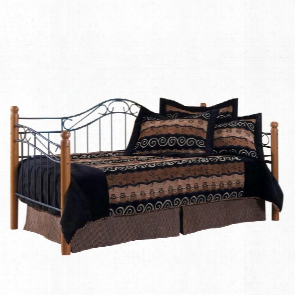 Hillsdale Winsloh Metal And Wood Post Daybed In Oak Finish-without Trundle