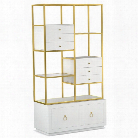 Hooker Furniture Cynthia Rowley Swan Room Divider Bookcase In White