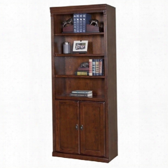 Kathy Ireland Home By Martin Huntington Oxford 6 Shelf Wood Bookcase In Burnished Brown