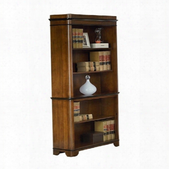 Kathy Ireland Home By Martin Kensington 5 Shelf Open Bookcase In Warm Fruitwood