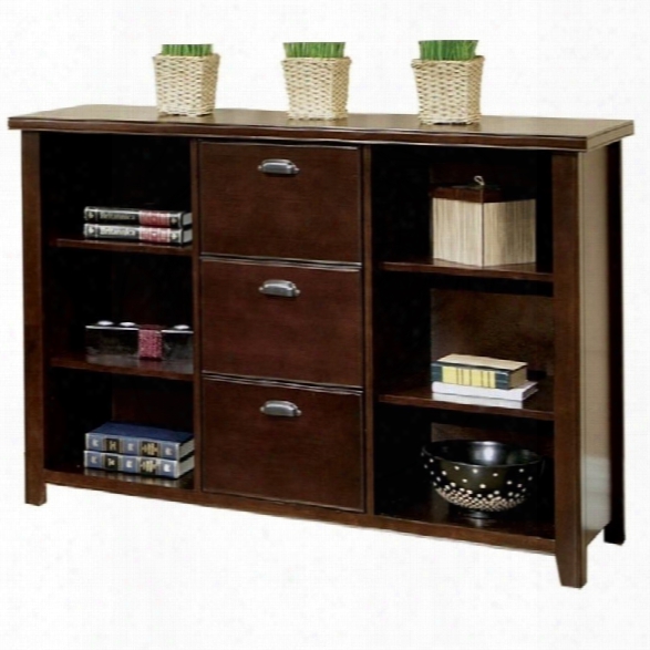 Kathy Ireland Home By Martin Tribeca Loft 3 Drawer Wood File Bookcase In Cherry