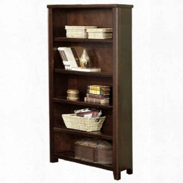 Kathy Ireland Home By Martin Tribeca Loft  5 Shelf Open Wood Bookcase In Cherry