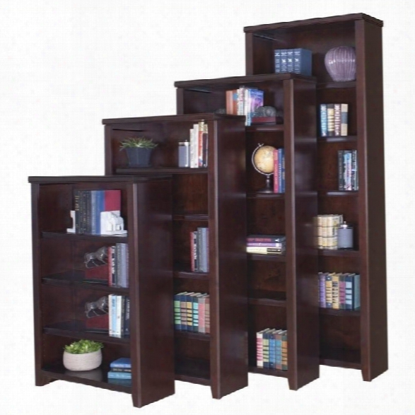 Kathy Ireland Home By Martin Tribeca Loft Bookcase In Cherry-48 Inch