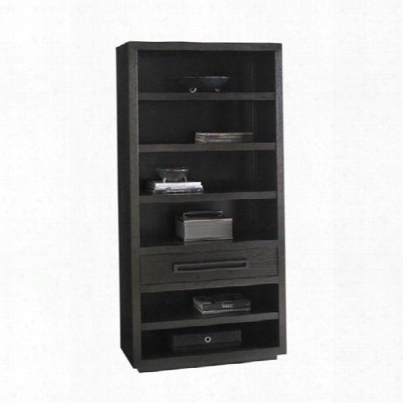 Lexington Carrera Rossa 5 Shelf Wood Bookcase In Carbon Gray
