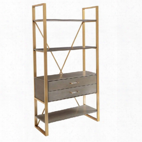 Maklaine Bookcase In Grey Birch