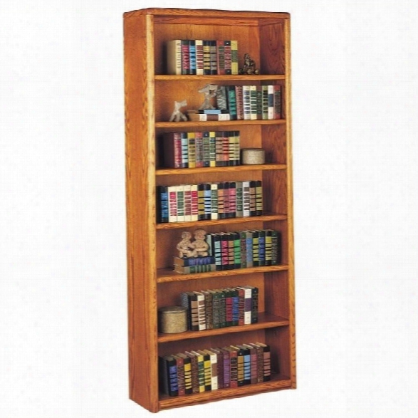 Martin Furniture Contemporary 7 Shelf Wood Bookcase In Medium Oak