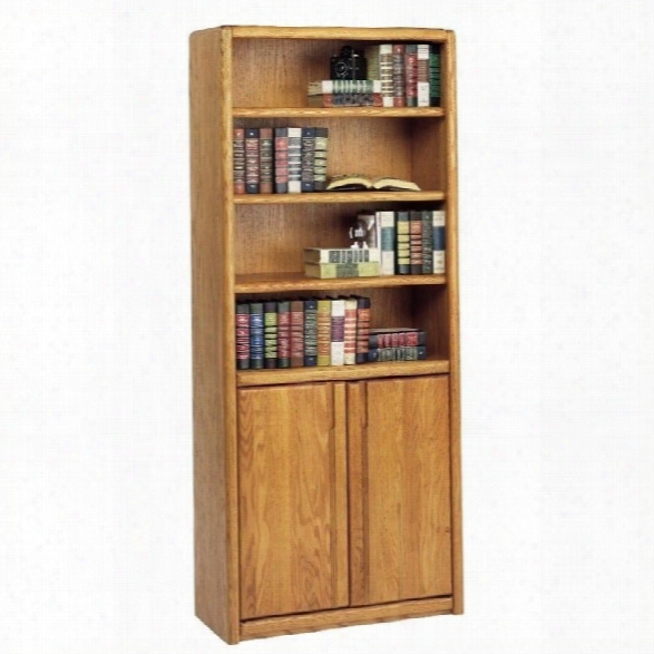 Martin Furniture Contemporary Bookcase With Lower Doors In Medium Oak