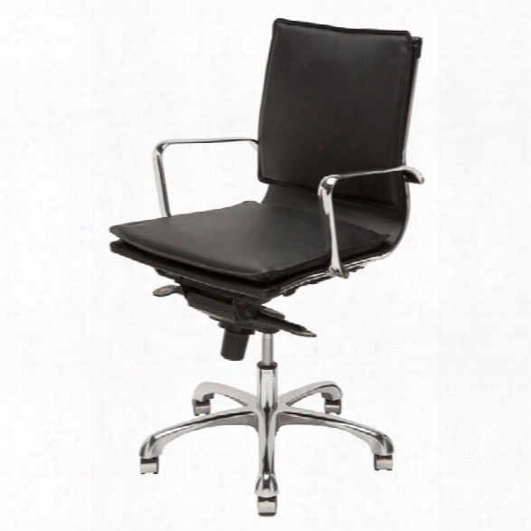 Nuevo Carlo Faux Leather Low Back Office Chair In Black