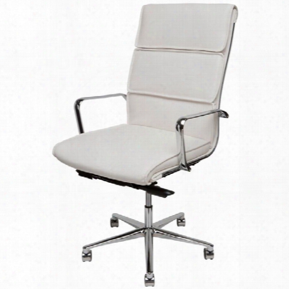 Nuevo Lucia Faux Leather High Back Office Chair In White