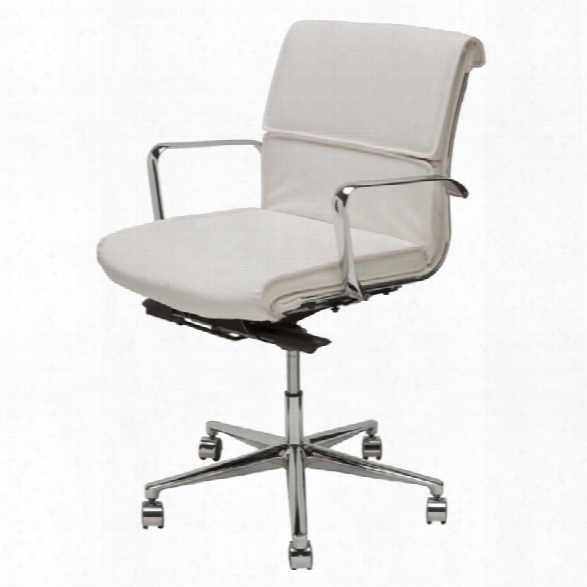 Nuevo Lucia Faux Leather Low Back Office Chair In White