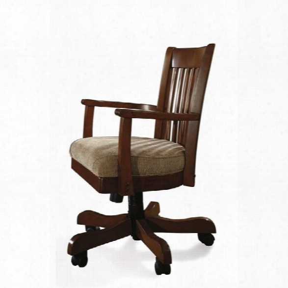 Riverside Cantata Arm Office Chair With Casters In Burnished Cherry