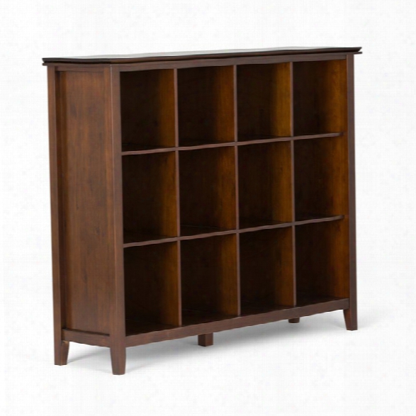 Simpli Home Artisan 12 Cube Bookcase In Medium Auburn Brown