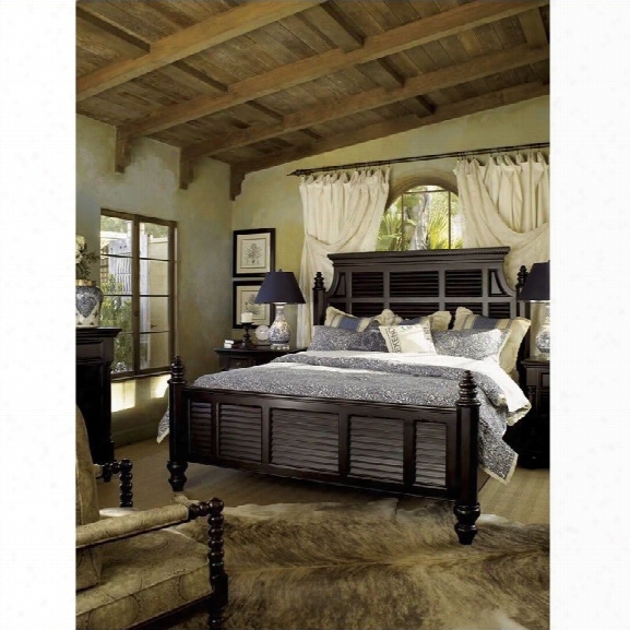 Tommy Bahama Home Kingstown Malabar Wood Panel Bed 4 Piece Bedroom Set In Tamarind