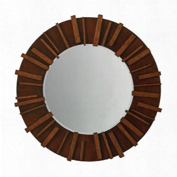 Tommy Bahama Island Fusion Kobe Round Mirror In Dark Walnut