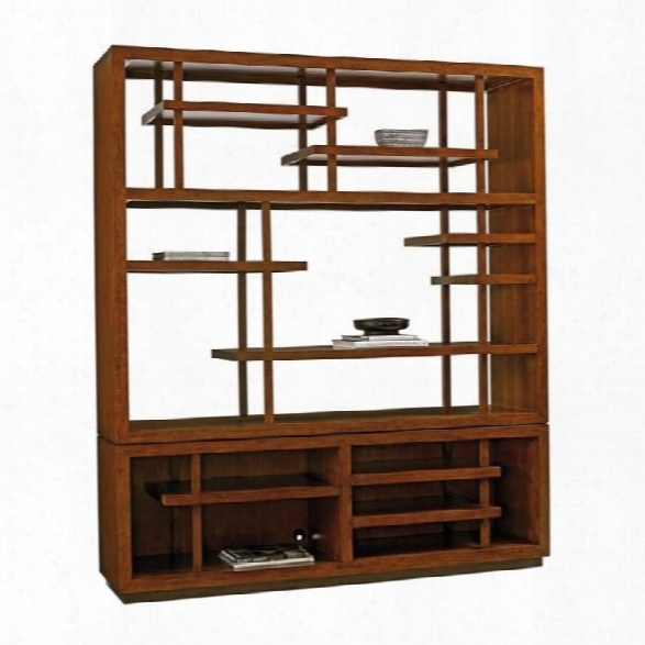 Tommy Bahama Island Fusion Taipei Wood Media Bookcase In Brown