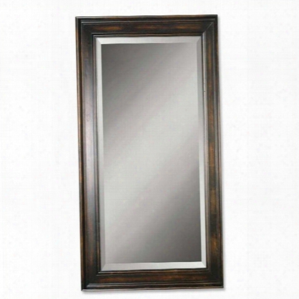 Uttermost Palmer Dark Wood Mirror In Distressed Black Stain