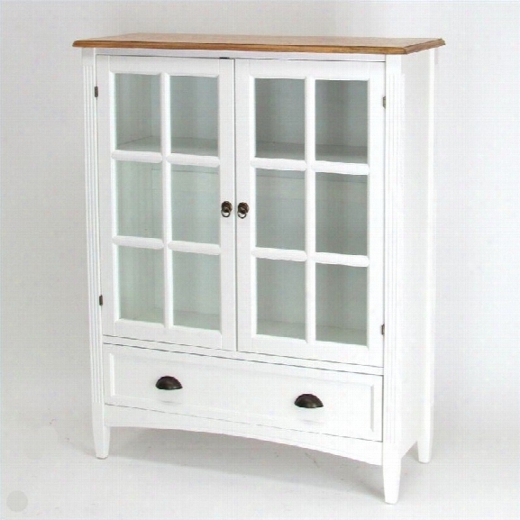 Wayborn 1 Shelf Barrister Bookcase With Glass Door In White